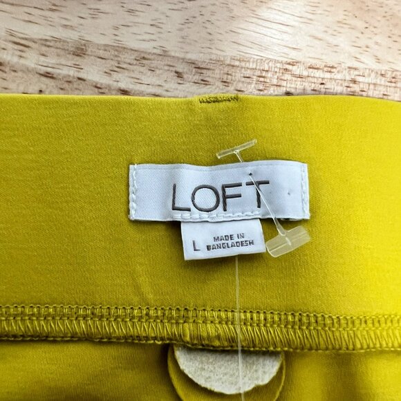 Loft Women’s Pull On Shorts High Rise Yellow Size Large New - Picture 6 of 8